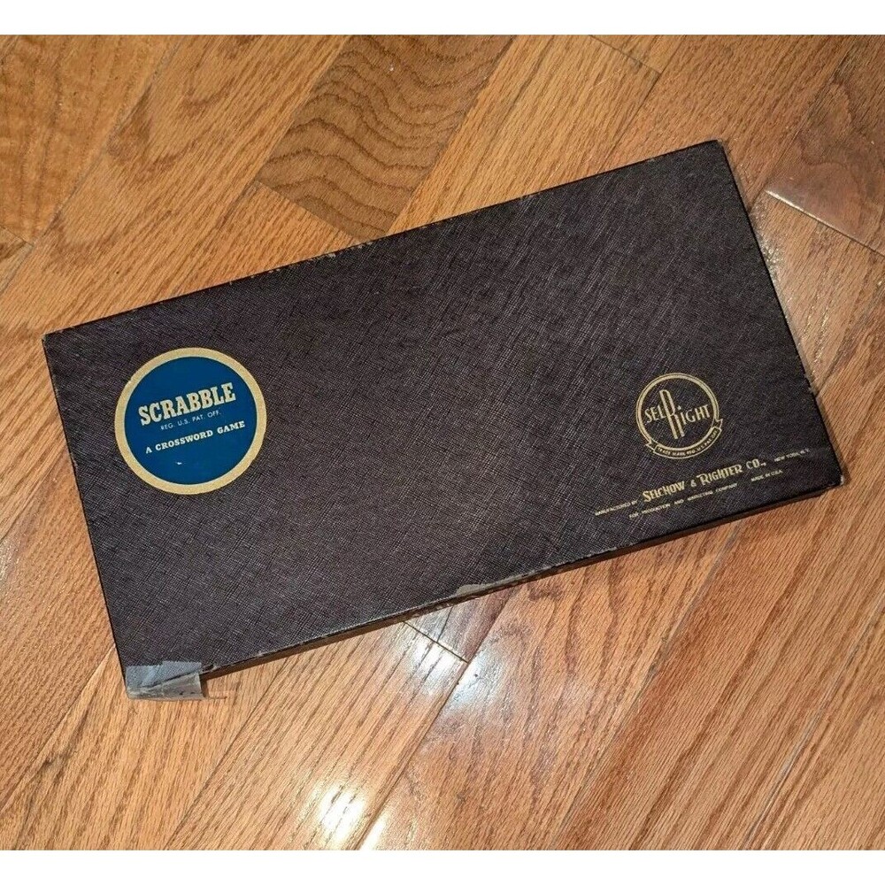 Vintage Scrabble Board Game MCM Selchow & Righter Full Set In Tact